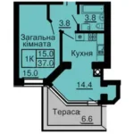 1-кімнатна квартира