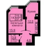 1-кімнатна квартира