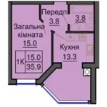 1-кімнатна квартира