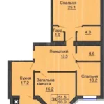 3-кімнатна квартира
